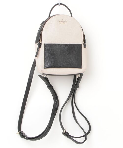 【美品】ケイトスペードニューヨーク リュック バックパック レザー ツイード kate spade NEW YORK（ケイト・スペード ニューヨーク） ワンポイント