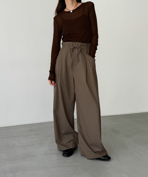 「CANAL JEAN」 長袖カットソー ONE SIZE チャコールグレー レディース_画像7