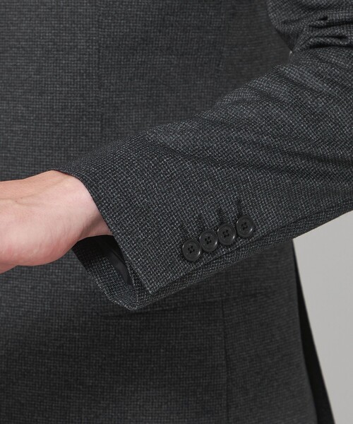 ジャケット テーラードジャケット 「FLEX JERSEY」ハイゲージジャカードハウンドトゥースセットアップジャケット メンズの画像
