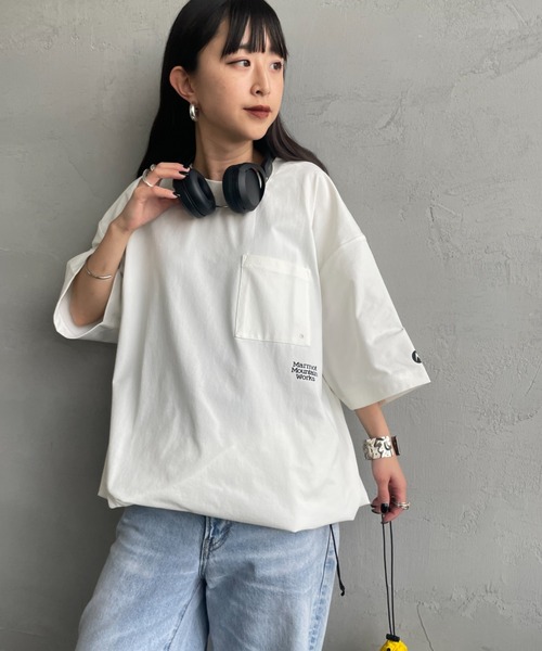 Marmot（マーモット） uvカット tシャツ 別注 ドローコード付き