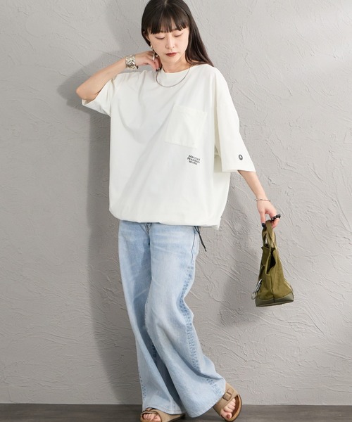 Marmot（マーモット） tシャツ 半袖 別注 ドローコード付き ポケット