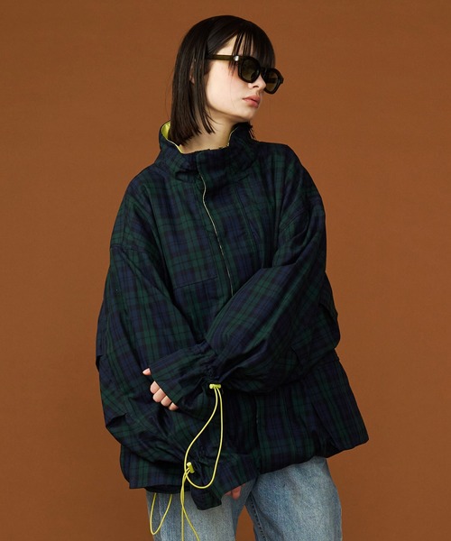 SeeSew ブルゾン アウター 「UNISEX」CORD DESIGN CHECK BLOUSON
