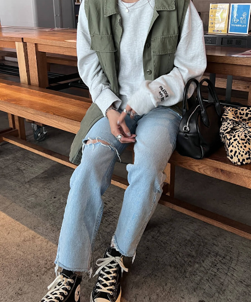 「ISOOK」 デニムパンツ S ブルー レディース_画像7