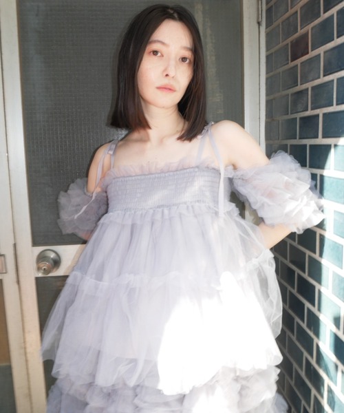 HONEY MI HONEY（ハニーミーハニー） ブラウス シャツ tulle puff