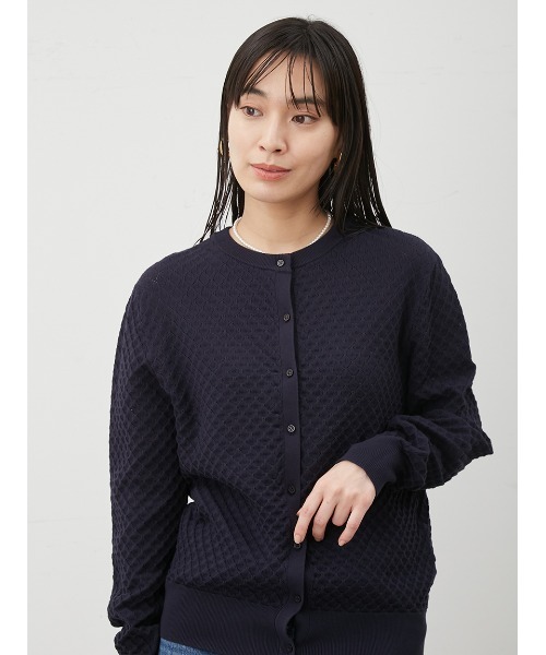「Mila Owen」 ニットカーディガン 0 ネイビー レディース_画像10