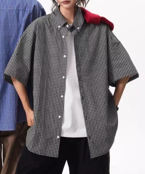 link lot シャツ 「26春夏新作」オーバーサイズ ギンガムチェック