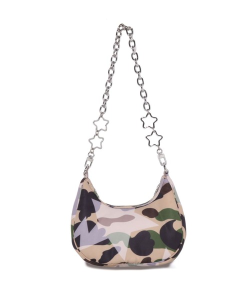 ショルダーバッグ バッグ STA OVER PRINT 1ST CAMO QUILTING MOON SHAPE BAG レディースの画像