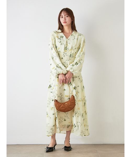 「SNIDEL」 長袖ワンピース 0 ブラウン レディースの画像