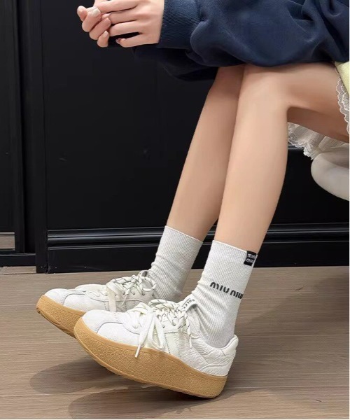 gossip!ロサンゼルス スニーカー Y2K ダブルシューレース厚底