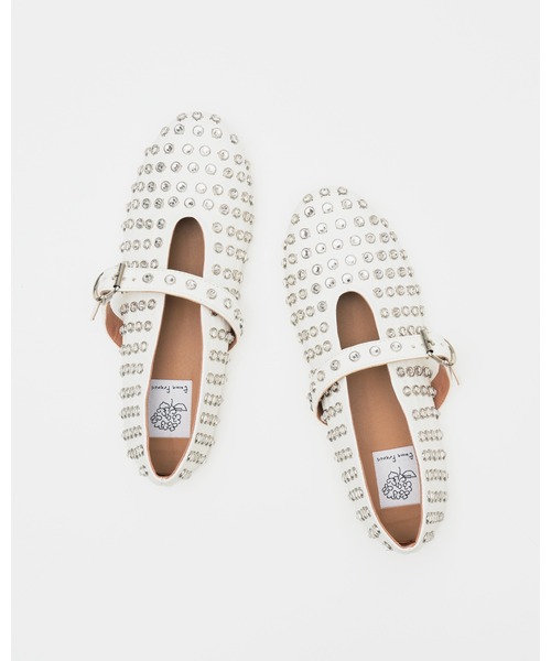 「Emma Francis」 フラットパンプス 25.0cm アイボリー レディース_画像2