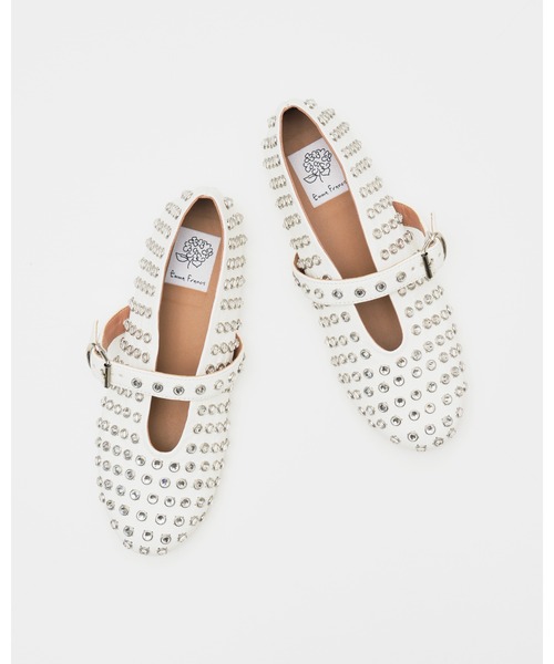 「Emma Francis」 フラットパンプス 25.0cm アイボリー レディース_画像3