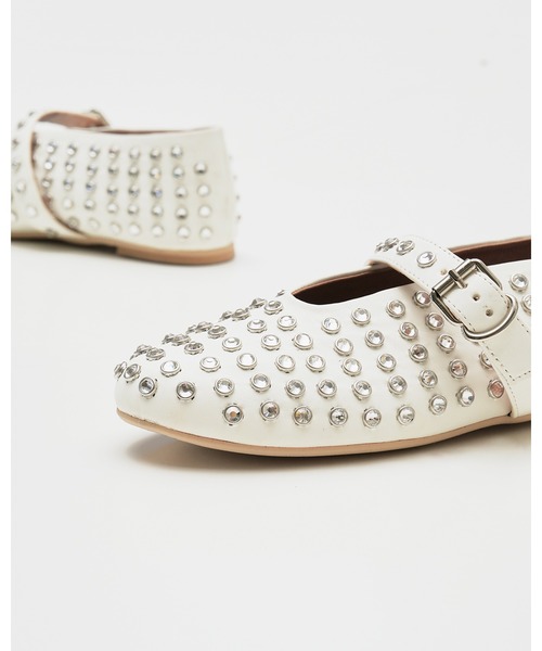 「Emma Francis」 フラットパンプス 25.0cm アイボリー レディース_画像4