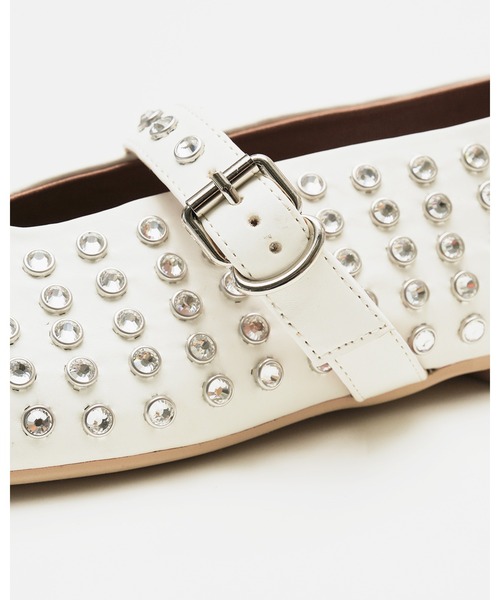 「Emma Francis」 フラットパンプス 25.0cm アイボリー レディース_画像5