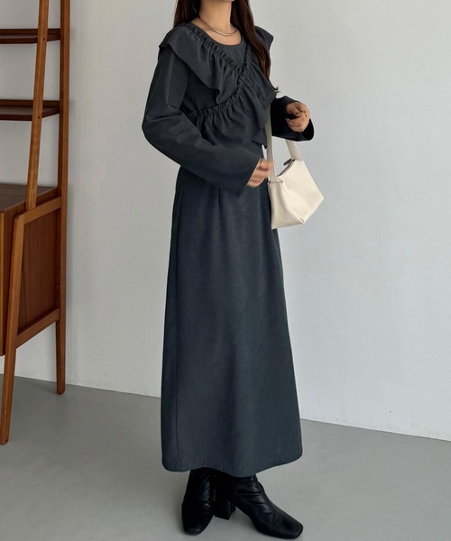 「callautia」 長袖ワンピース SMALL ダークブラウン レディース_画像5