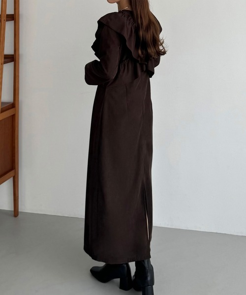 「callautia」 長袖ワンピース SMALL ダークブラウン レディース_画像9