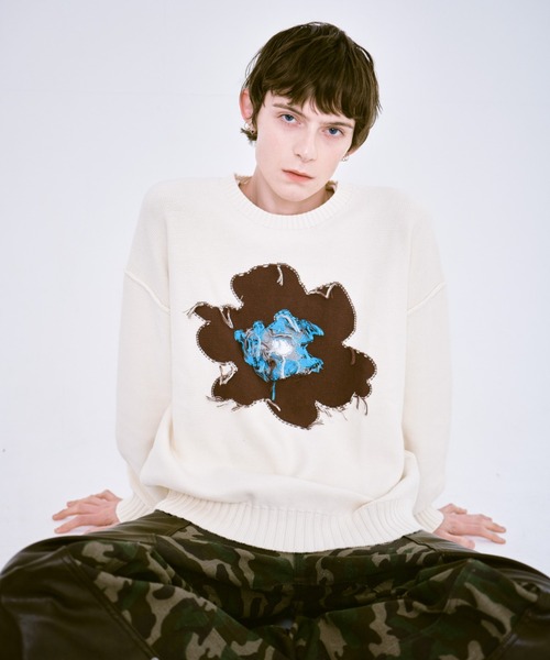 「CAMPHOR WOOD」 長袖ニット LARGE ブラウン メンズ_画像6
