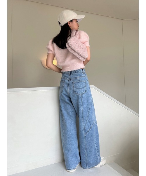 「SNIDEL」 デニムパンツ 1 ブラック レディースの画像