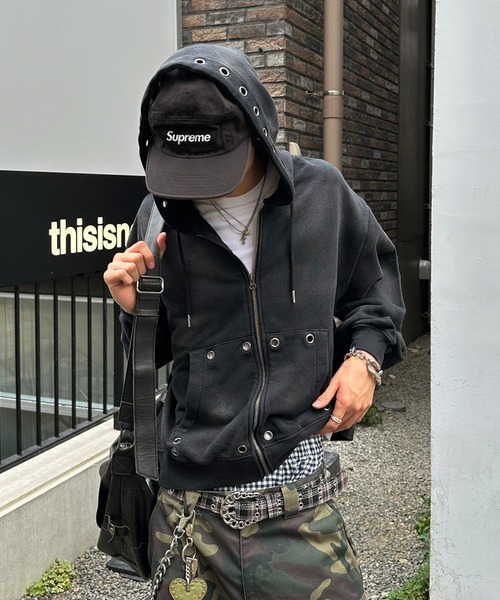 kutir（クティール） ジップアップパーカー LARGE ブラック メンズ