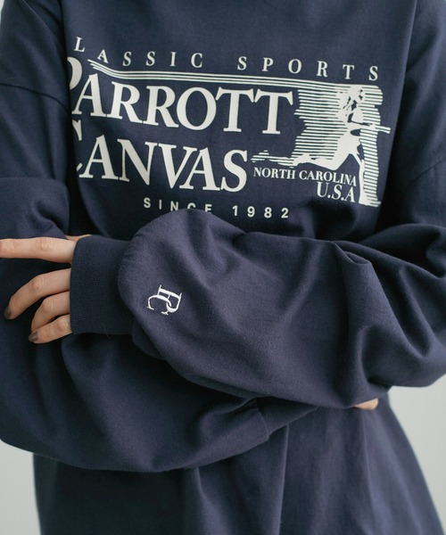 「PARROTT CANVAS」 長袖カットソー FREE ネイビー レディース_画像2