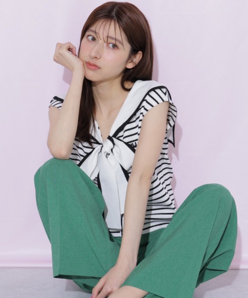 JILL by JILL STUART セーラー襟　半袖ニット JILL by JILL STUART（ジルバイジルスチュアート） ニット セーター