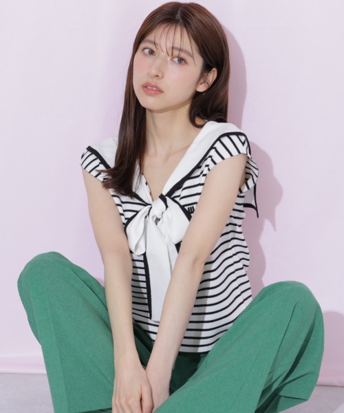 JILL by JILL STUART セーラー襟　半袖ニット JILL by JILL STUART（ジルバイジルスチュアート） ニット セーター