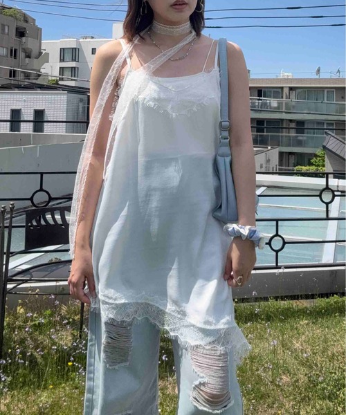 AS KNOW AS（アズノゥアズ） チュニック アシンメトリーレースキャミ