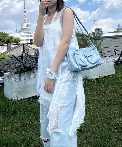 AS KNOW AS（アズノゥアズ） チュニック アシンメトリーレースキャミ