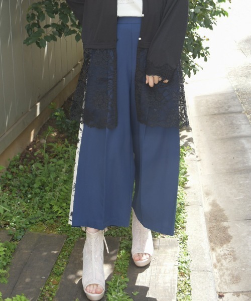 axes femme（アクシーズ ファム） ワイドパンツ パンツ サイド花柄切替