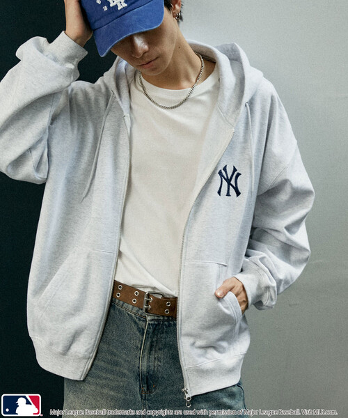 MLB ジップアップパーカー「PUBLUXコラボ」 MEDIUM アッシュグレー