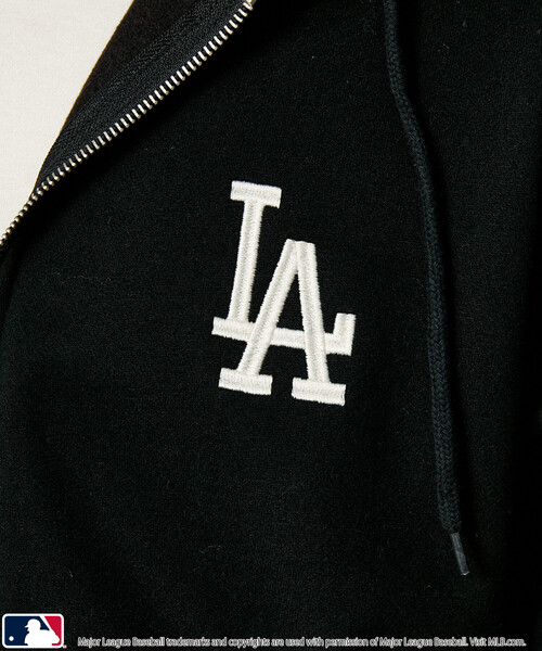 「MLB」 ジップアップパーカー「PUBLUXコラボ」 MEDIUM アッシュグレー メンズ_画像5
