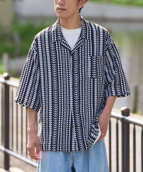 「CRAFT STANDARD BOUTIQUE」 半袖シャツ L ブラック メンズ_画像3