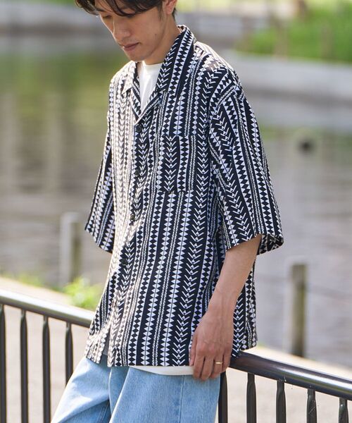 「CRAFT STANDARD BOUTIQUE」 半袖シャツ L ブラック メンズ_画像4