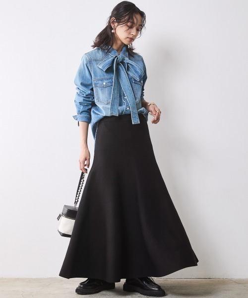 「CHIC STYLE」 長袖シャツ M ライトブルー レディース_画像7