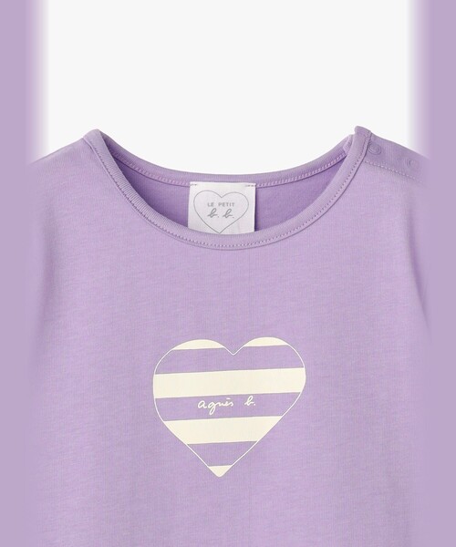 tシャツ ベビー ロゴ ボーダー プリント コットン 半袖 Tシャツ ”Heart キッズ 子供服の画像