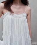 タンクトップ ノースリーブ ギャザーフレア ビ...の詳細画像5