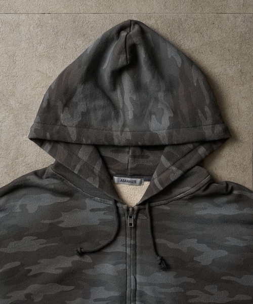 ADAMASTE パーカー Double Zip-Up Short Hoodie Camo - 迷彩ダブル