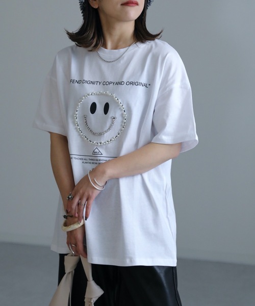 ap retro tシャツ Tシャツ ニコちゃんパールTEE レディース