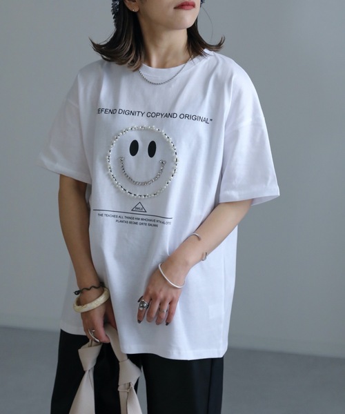 ap retro tシャツ Tシャツ ニコちゃんパールTEE レディース