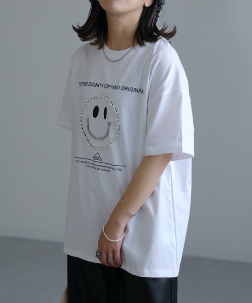 【シンプルで上品♡着回し力抜群】CHANEL Tシャツ ap retro tシャツ Tシャツ ニコちゃんパールTEE レディース