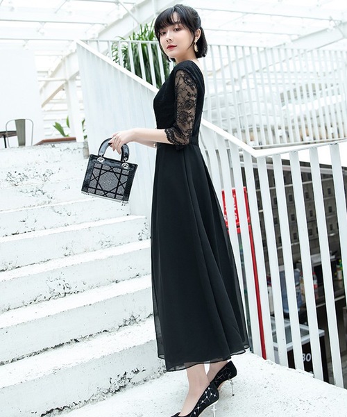 LUGG NAGG（ラグナグ） ドレス レースドッキングロングドレス