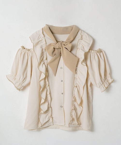 Diable baiser（ディアブルベーゼ） ブラウス シャツ ボウタイフリフリ