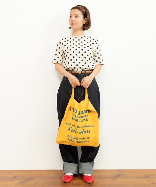 tシャツ フライスドットプリント　5分袖プルオーバー レディース CHILD WOMAN tシャツ フライスドットプリント 5分袖プルオーバー