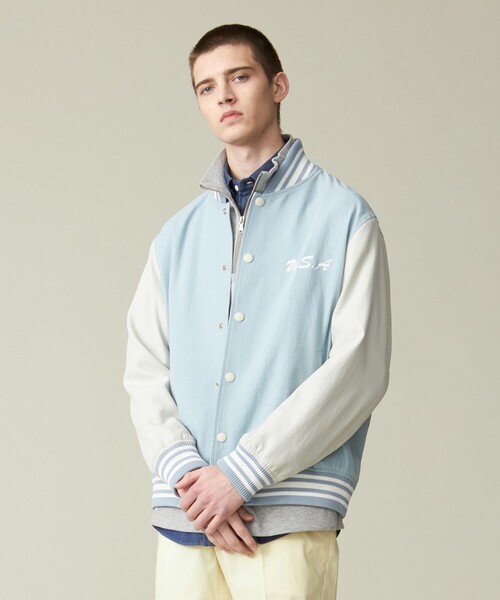 J.PRESS スタジャン ブルー/ホワイト J.PRESS（J.プレス） ブルゾン アウター 「数量限定カラー有