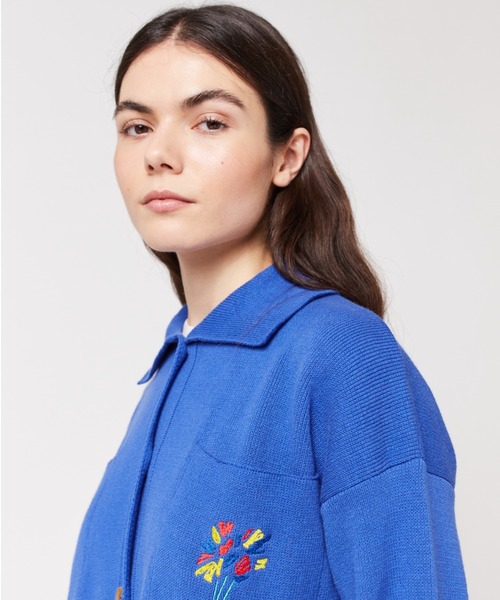 カーディガン Collar buttoned cardigan レディース
