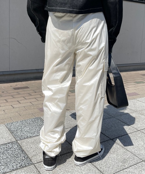 パンツ カーゴパンツ メタリックカーゴパンツ レディース