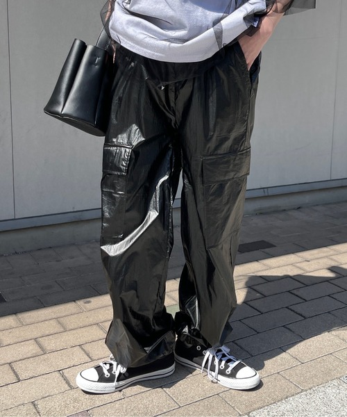 パンツ カーゴパンツ メタリックカーゴパンツ レディース