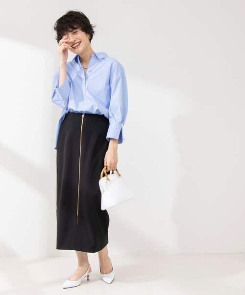 ノーリーズ ソフィ ウォッシャブルダブルクロスタイトスカート　美品 NOLLEY'S Sophi スカート ウォッシャブルダブルクロス2WAYジップ