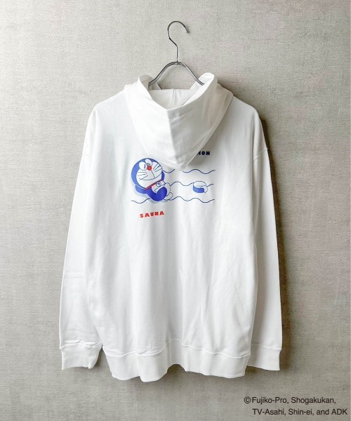 パーカー 「TETERA×ドラえもん」UNISEX KIDS PULL SAUNA PARKA / ドラえもんプリント シャイニー加工 プルオーバー TETERA パーカー 「TETERA×ドラえもん」UNISEX KIDS PULL SAUNA
