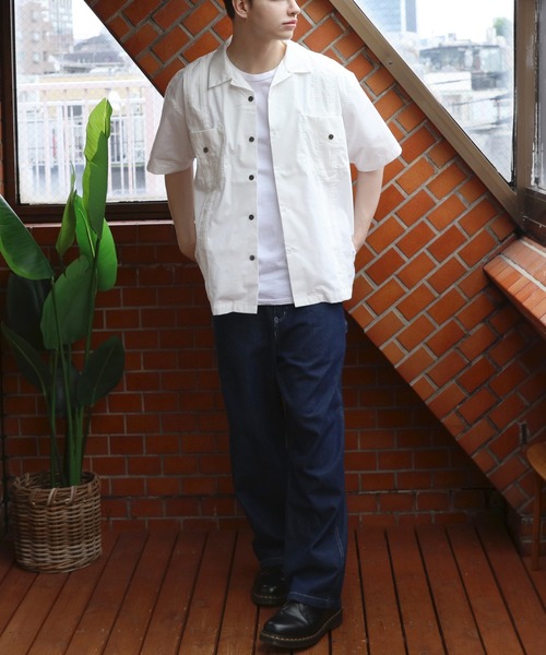 HOUSTON キューバシャツ 白 HOUSTON シャツ キューバシャツ(BANDANA) メンズ レディース