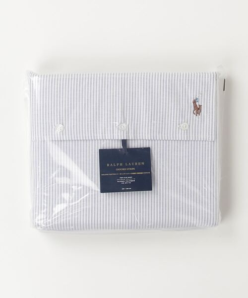 新品未使用✳︎ラルフローレン✳︎オックスフォードストライプ✳︎シングル✳︎フラットシーツ RALPH LAUREN HOME ベッド 寝具 オーガニック コットン